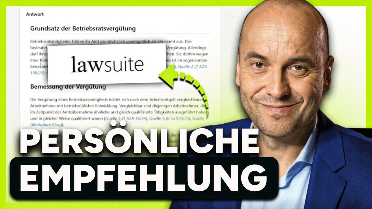 Betriebsratsvergütung mit KI-Tool für Arbeitsrechtler (lawsuite)